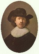 REMBRANDT Harmenszoon van Rijn Self-portrait with wide-awake hat Sweden oil painting artist